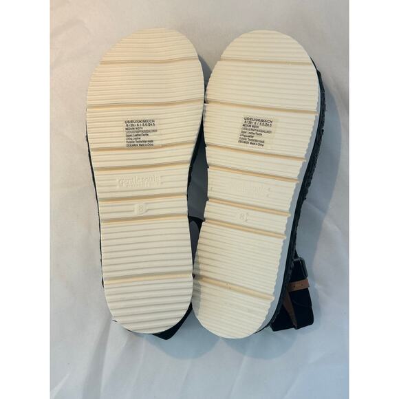 GENTLE SOULS ( by Kenneth Cole )LUCILLE RAFFIA PLATFORM SANDAL BLACK Size 7.5 - Picture 5 of 7